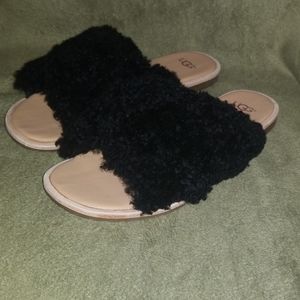Brand New Black UGG Sheepskin Slides